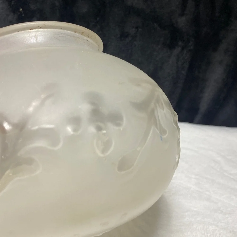 Frosted‎ Glass Lamp Shade Floral Etched Globe Fixture Replacement Part